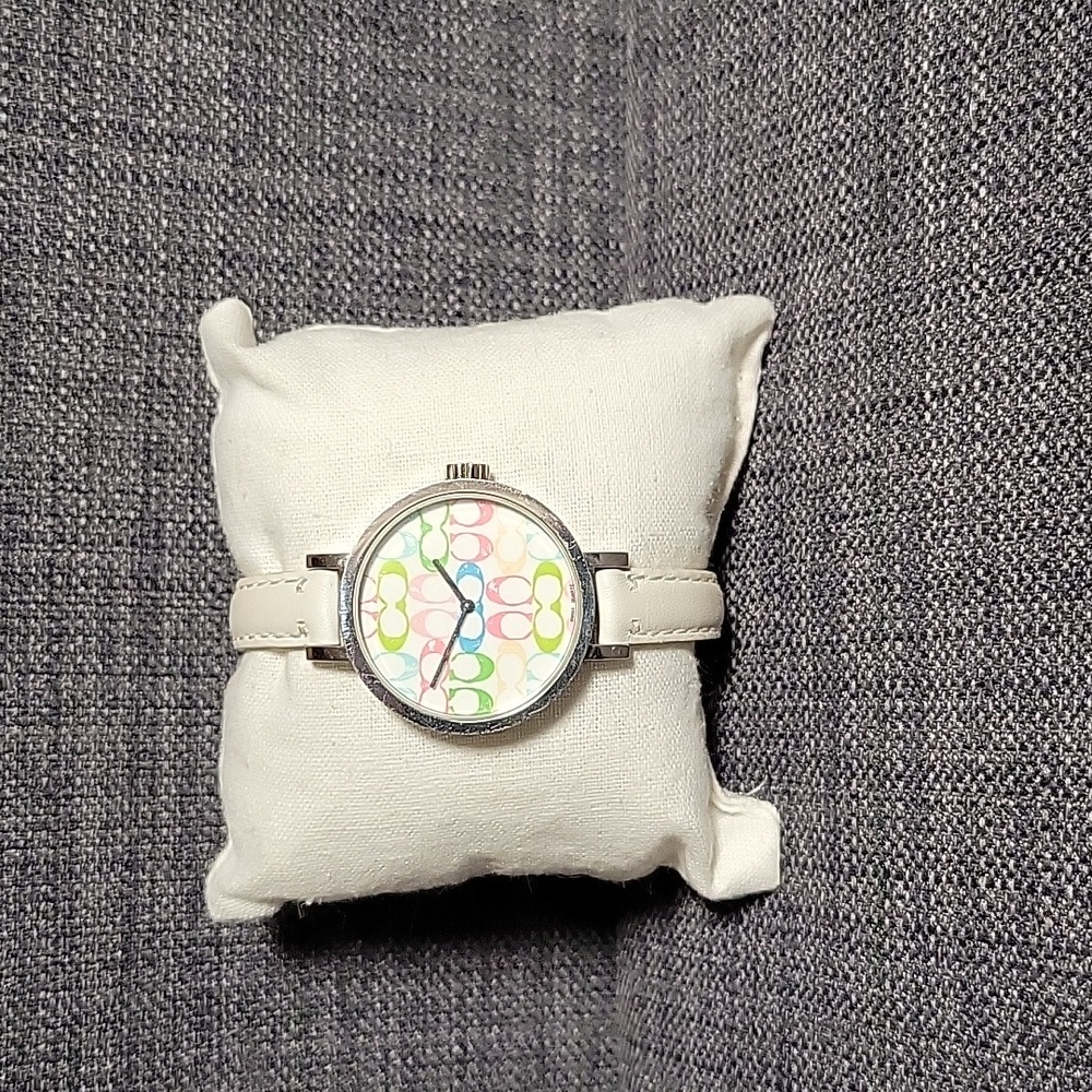 Coach Signature Watch in Pastel and White